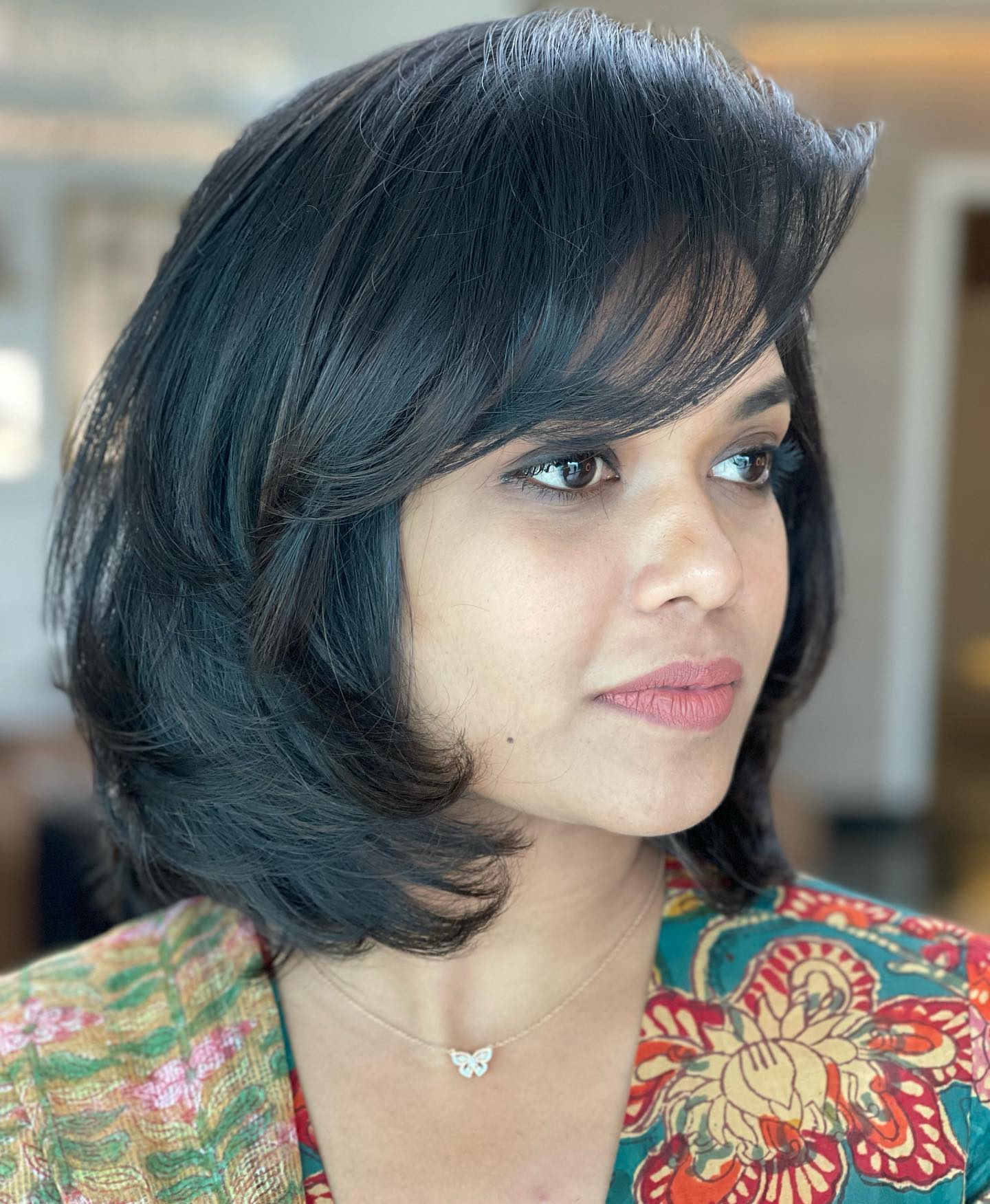 Elegant Layered Rounded Bob with Soft Volume