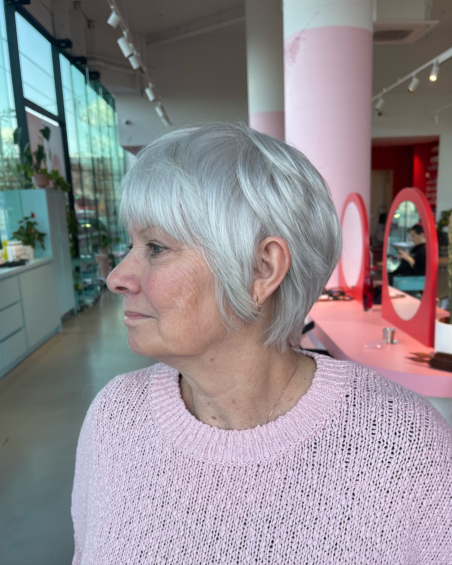 Elegant Short Silver Pixie with Soft Layers
