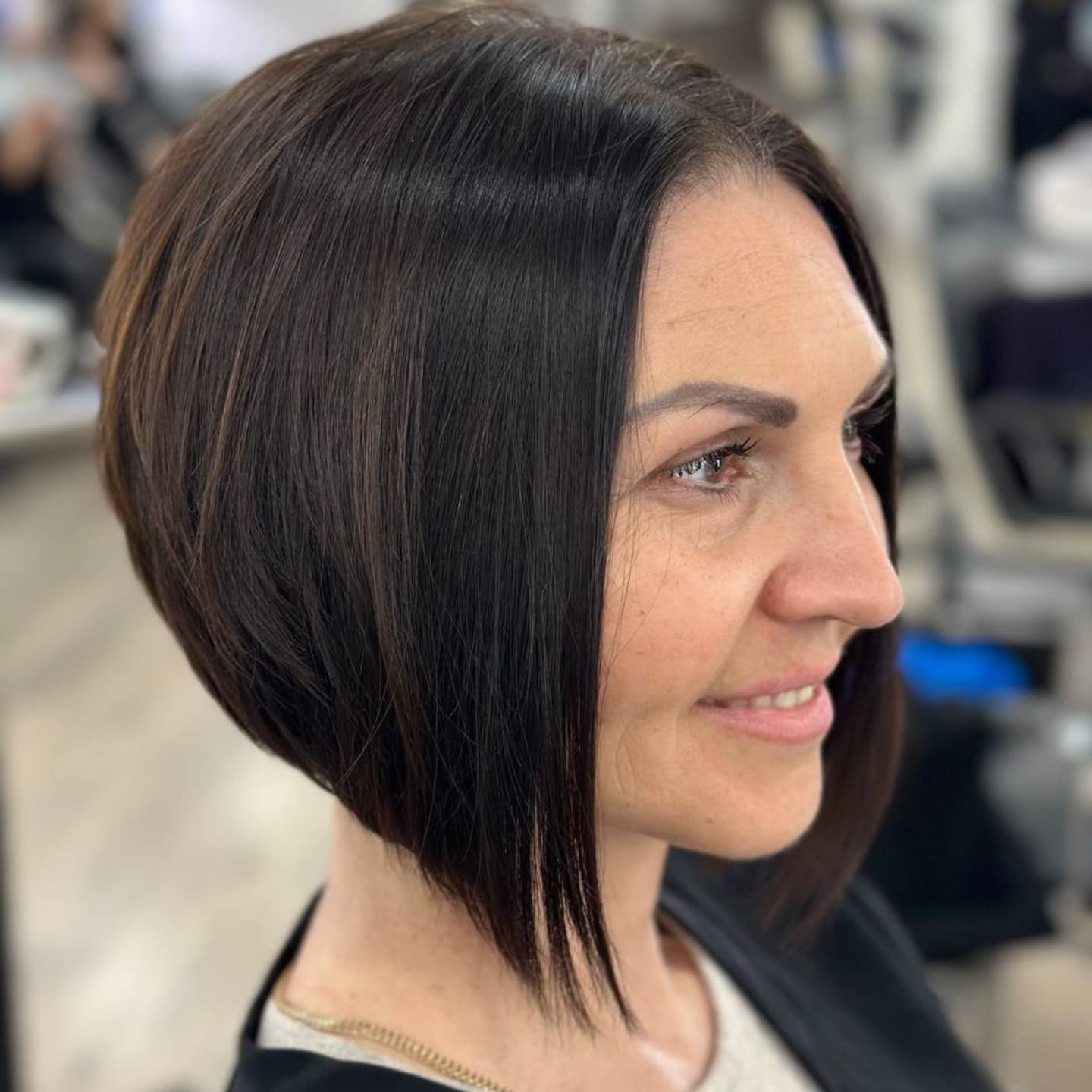 Modern Angular Bob with Subtle Textured Ends