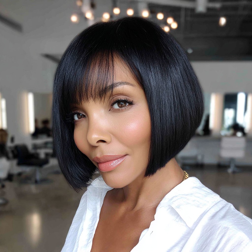 Sleek Classic Bob with Soft Bangs