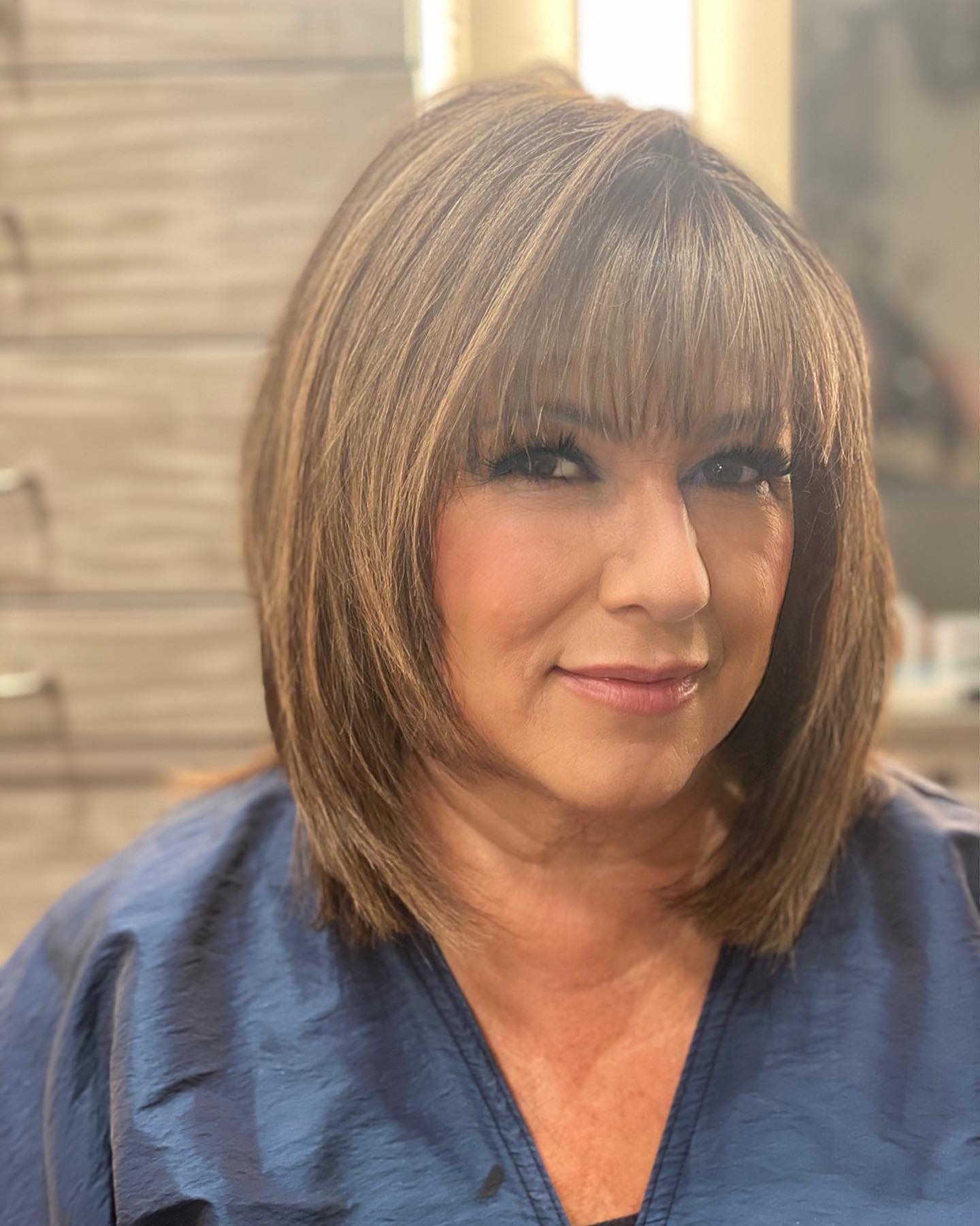 Stylish Blunt Cut with Face-Framing Bangs