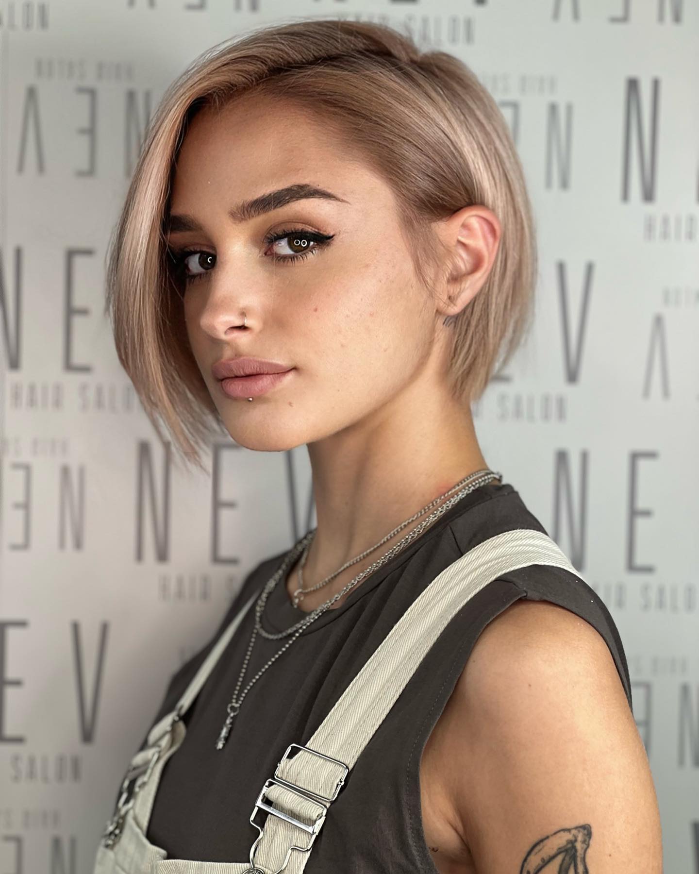 Stylish Textured Bob with Subtle Side Sweep