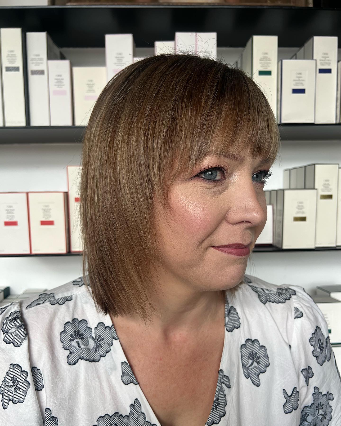 Textured A-Line Bob with Soft Bangs
