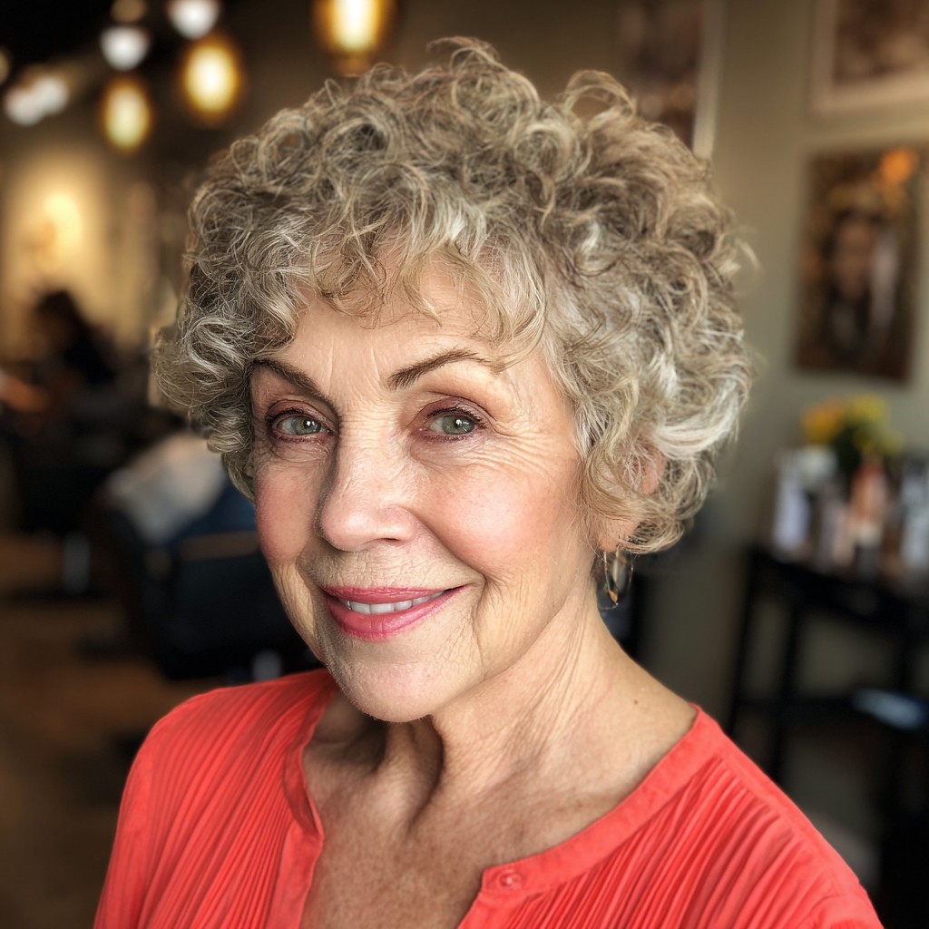 Textured Curly Pixie with Soft Volume