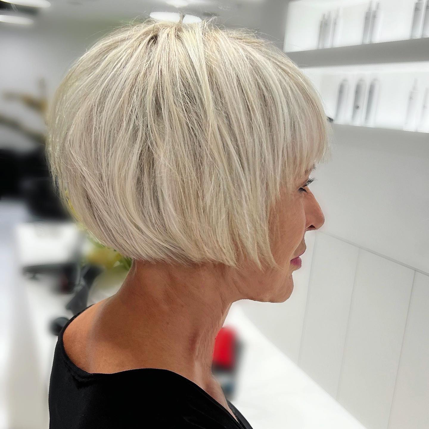 Textured Silver Bob with Subtle Layers