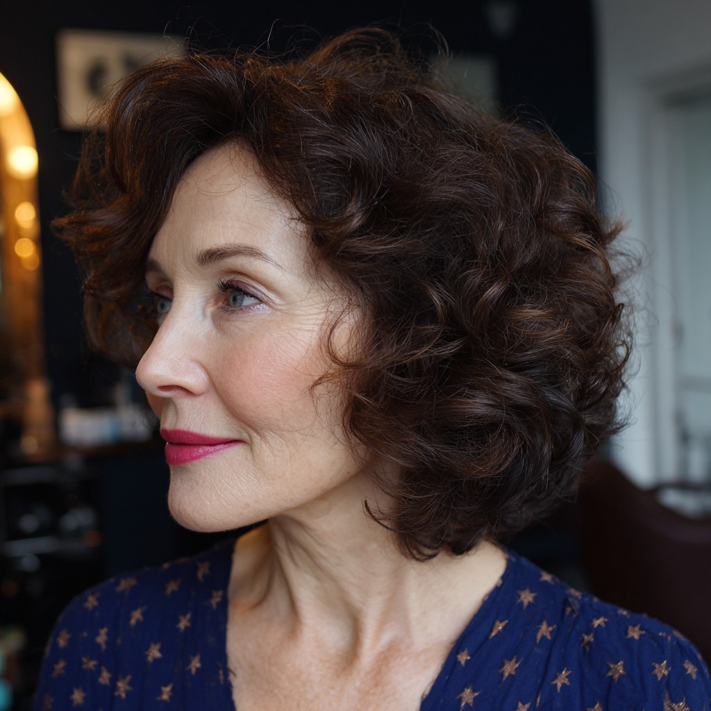 Chic Curly Bob with Soft Volume
