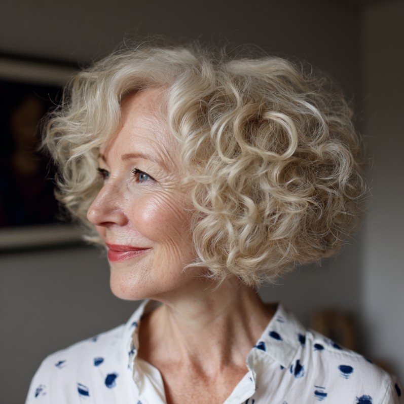 Soft Curly Bob with Natural Bounce