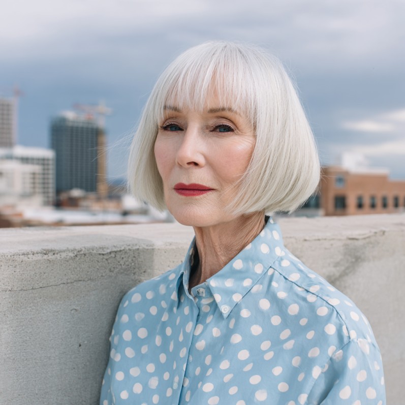 Chic Textured Blunt Bob with Soft Bangs