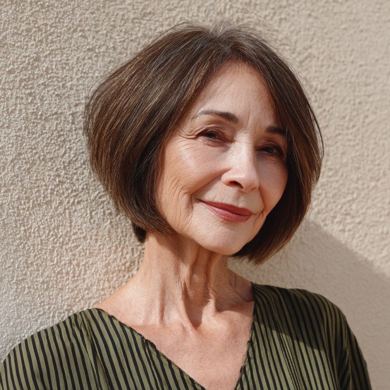 Chic Textured Blunt Bob with Subtle Volume