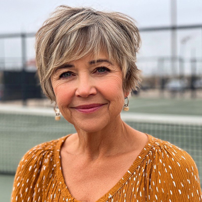 textured short pixie cut with soft layers