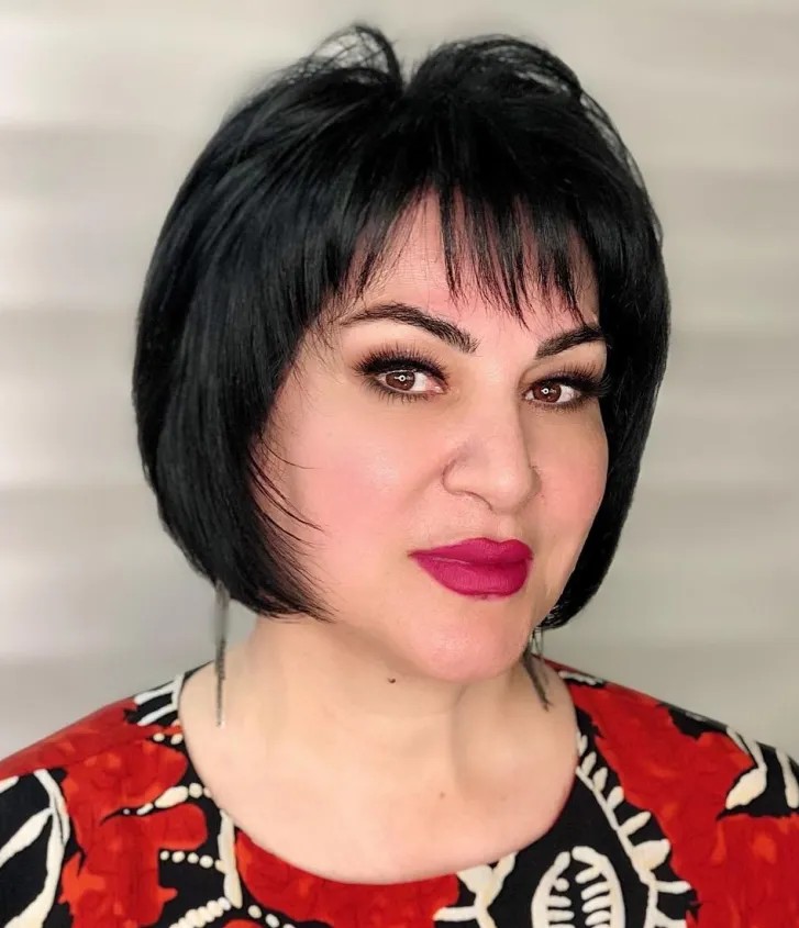 Bold Modern Bob with Textured Bangs