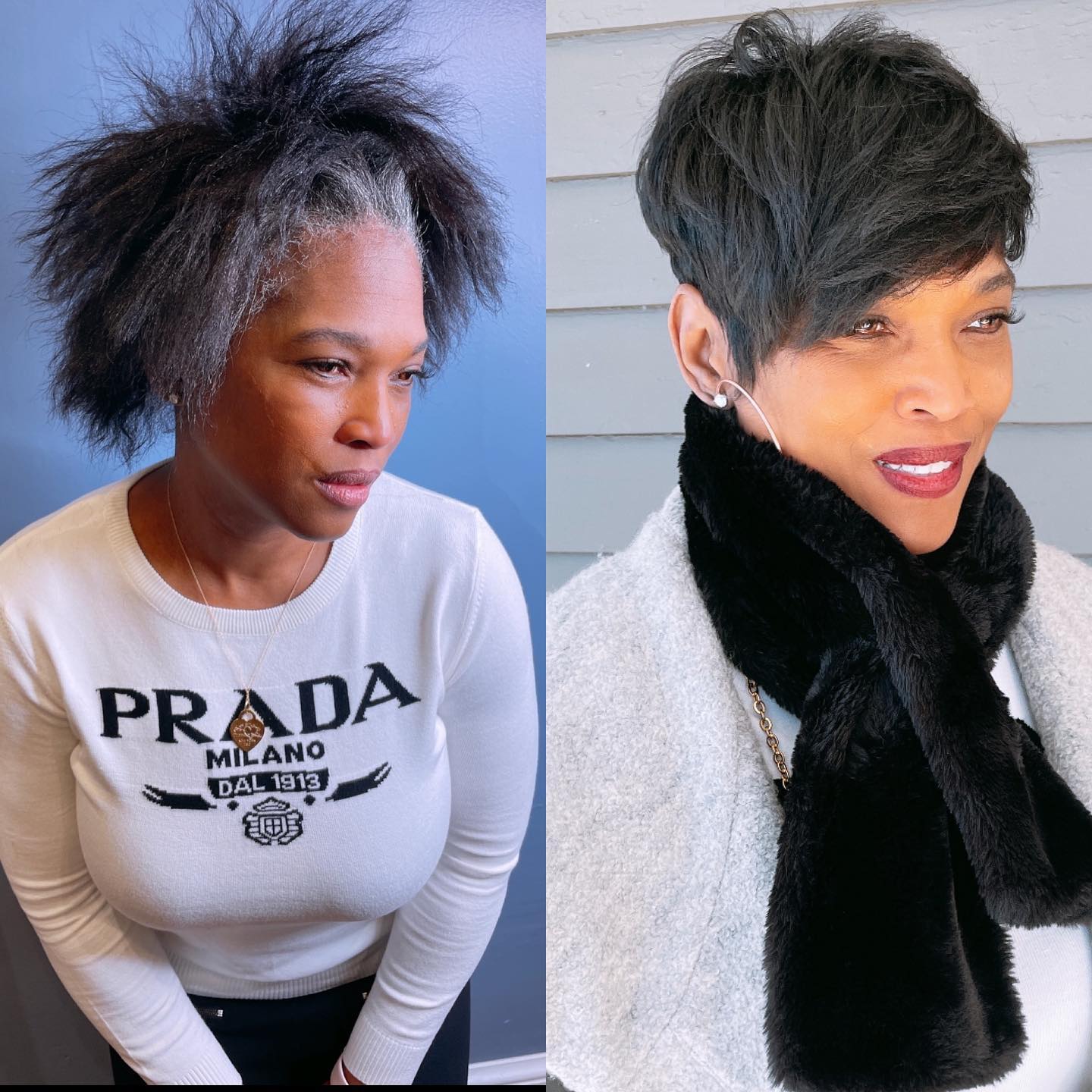 Bold Textured Short Cut with Silver Highlights