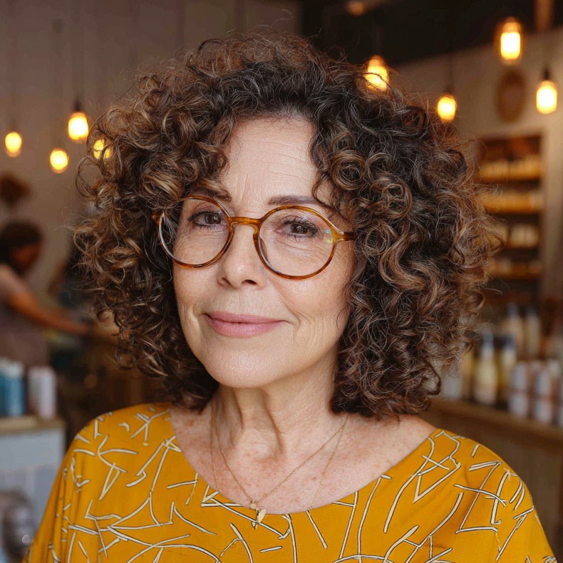 Charming Curly Bob with Soft Layers