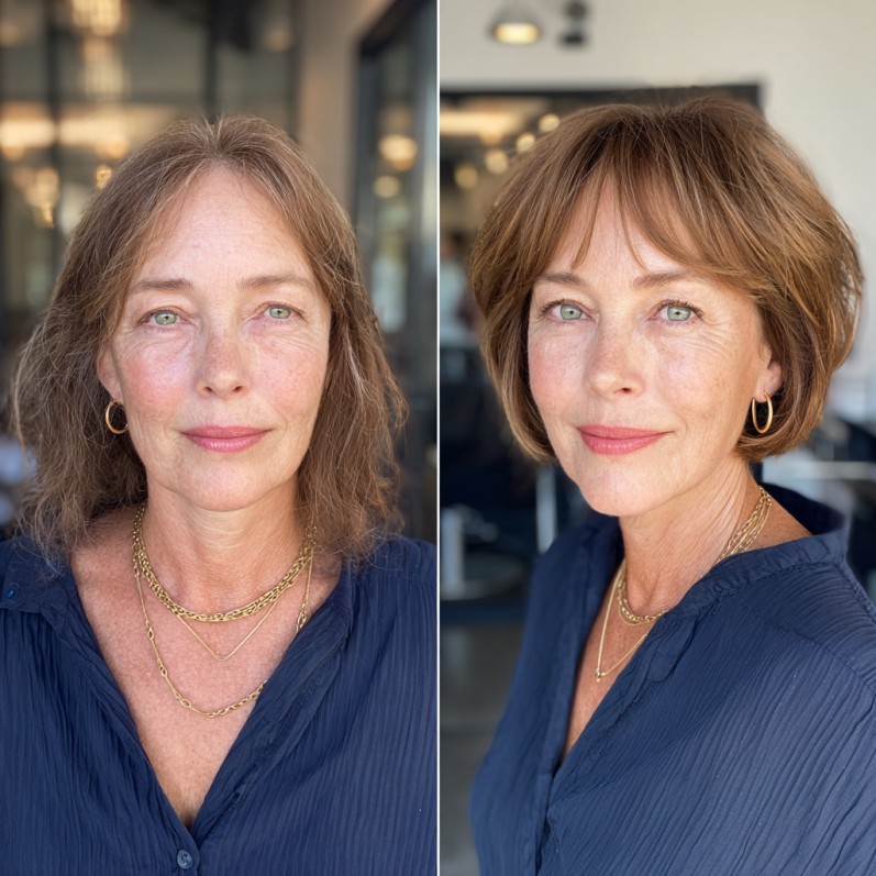 chic textured bob with soft waves