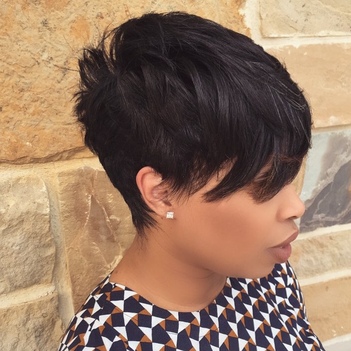 Chic Textured Short Cut with Side-Swept Bangs