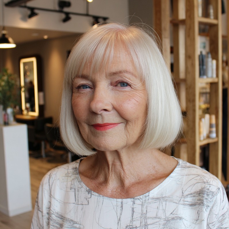Classic Blunt Bob with Soft Bangs