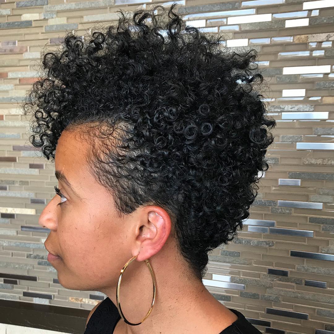 Defined Curly Tapered Cut with Volume