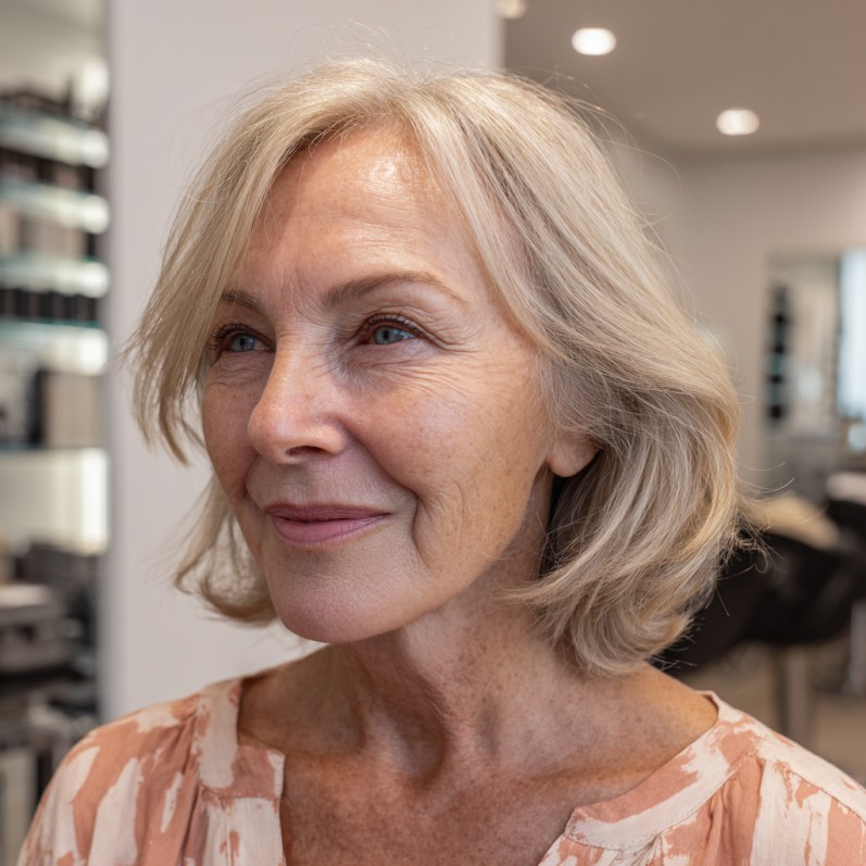 Elegant Soft Layered Bob with Subtle Highlights