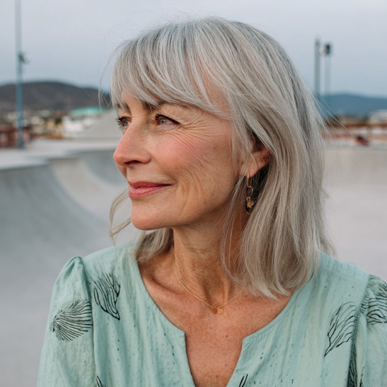 Elegant Soft Layered Silver Haircut