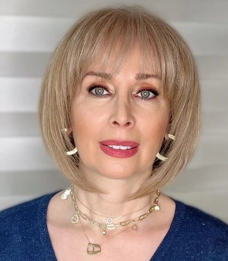 Modern Blunt Bob with Subtle Bangs