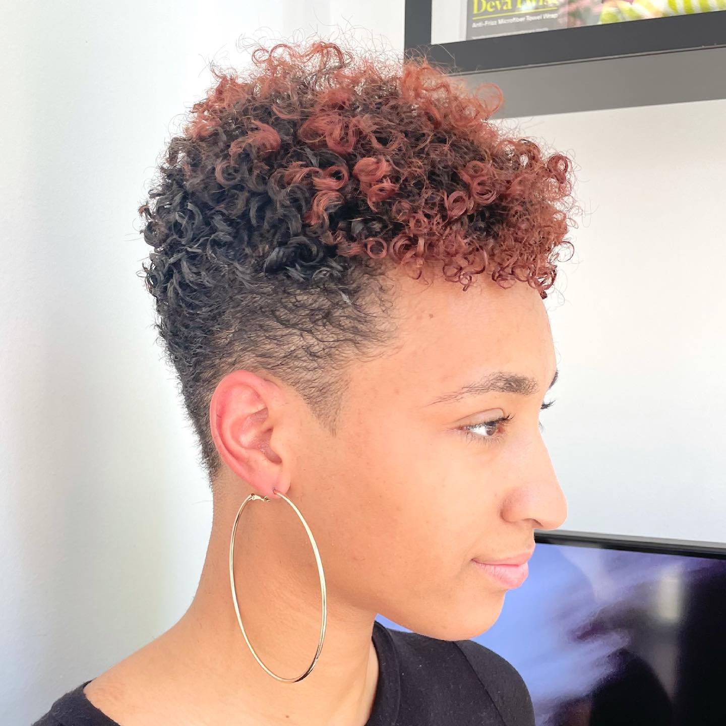 Modern Curly Tapered Cut with Dynamic Highlights