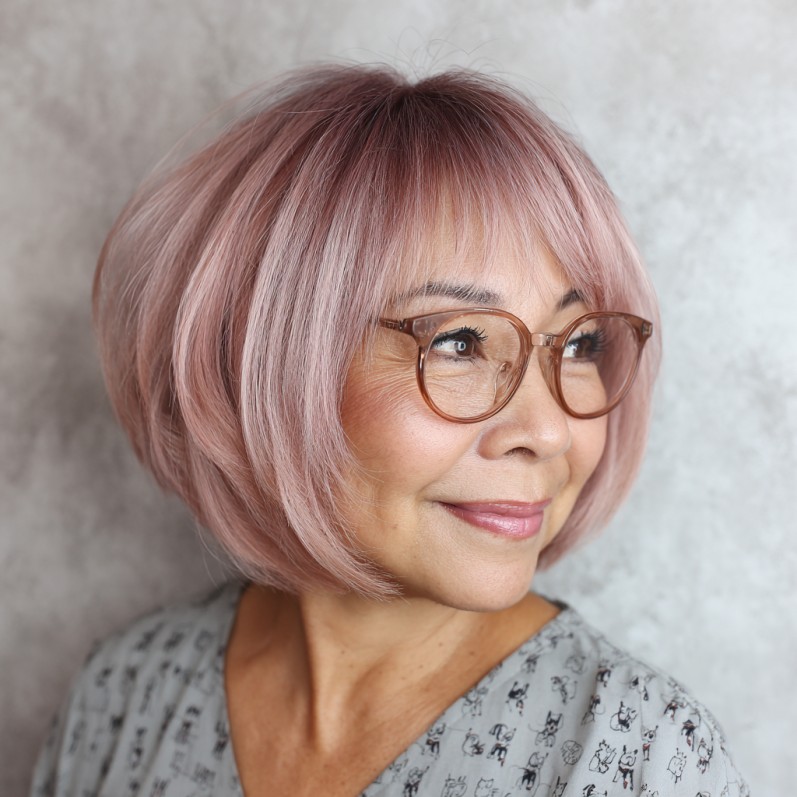Soft Blush Bob with Subtle Layers