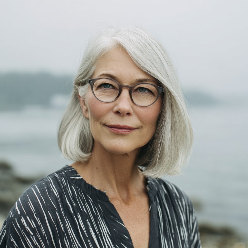 Soft Silver Blunt Lob with Gentle Movement