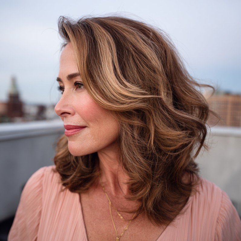 Stylish Layered Waves with Subtle Highlights