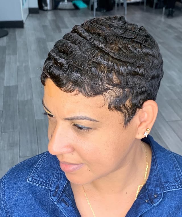 Stylish Textured Short Cut with Defined Waves