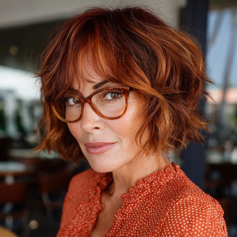 Textured Auburn Shag with Soft Layers