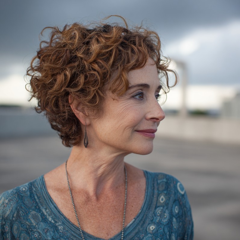 Textured Curly Bob with Soft Layers