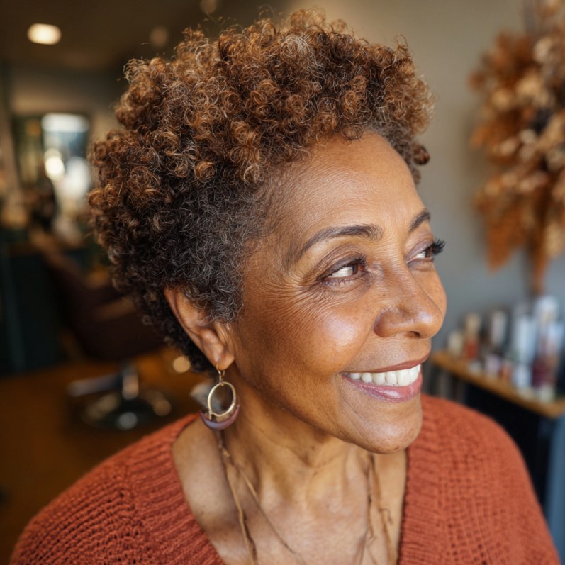 Textured Curly Crop with Defined Volume