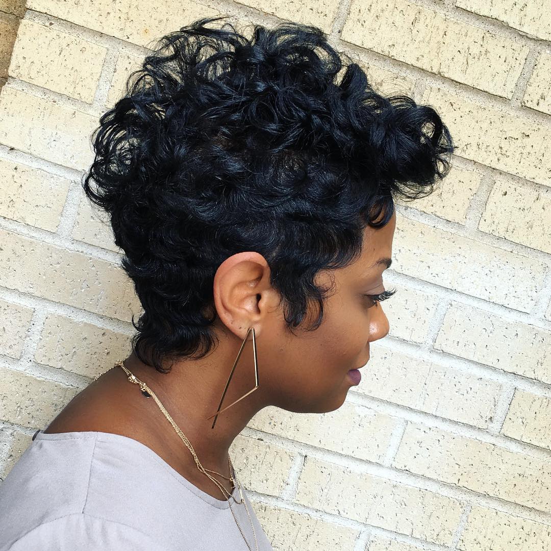 textured curly pixie cut with volume