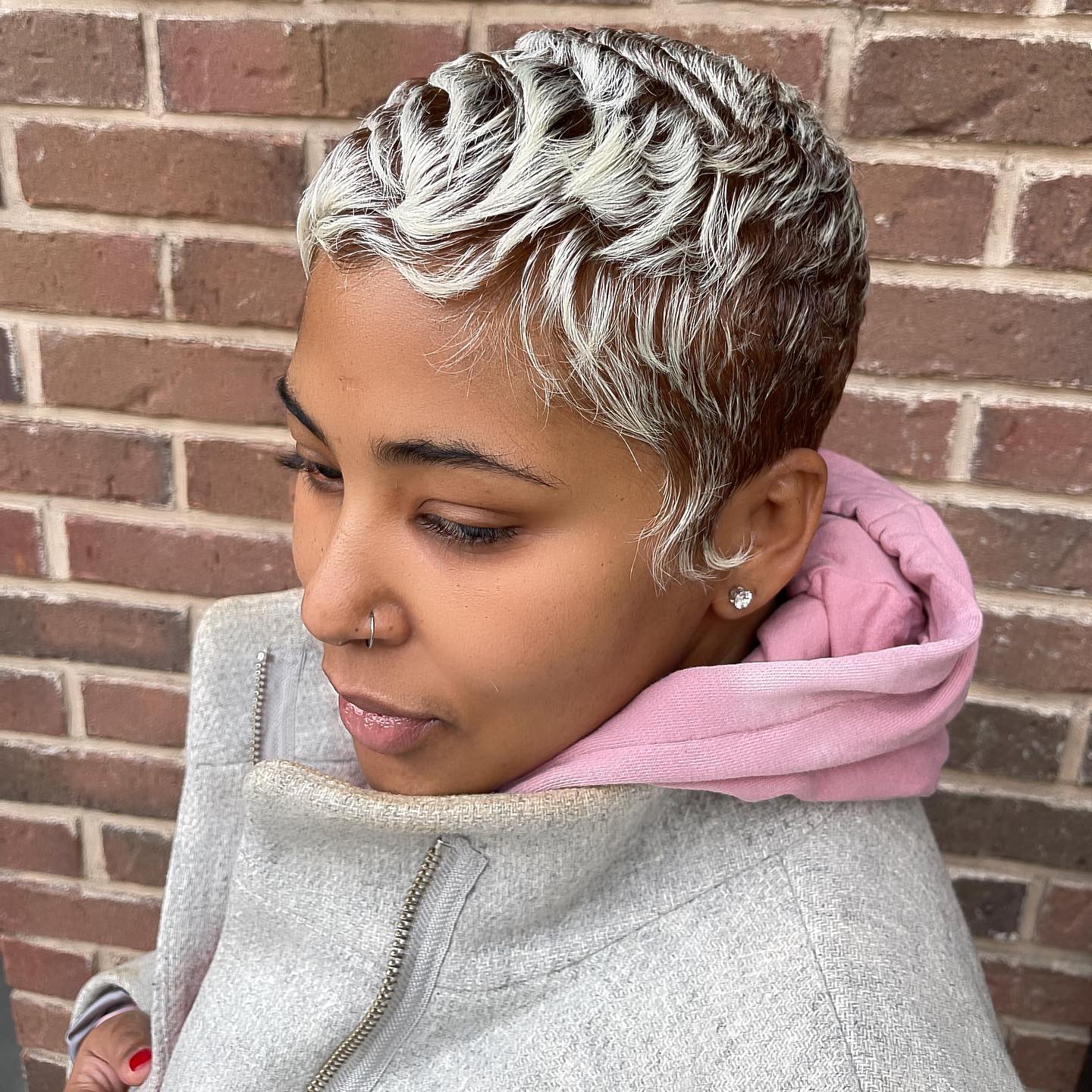 Textured Short Crop with Frosted Tips