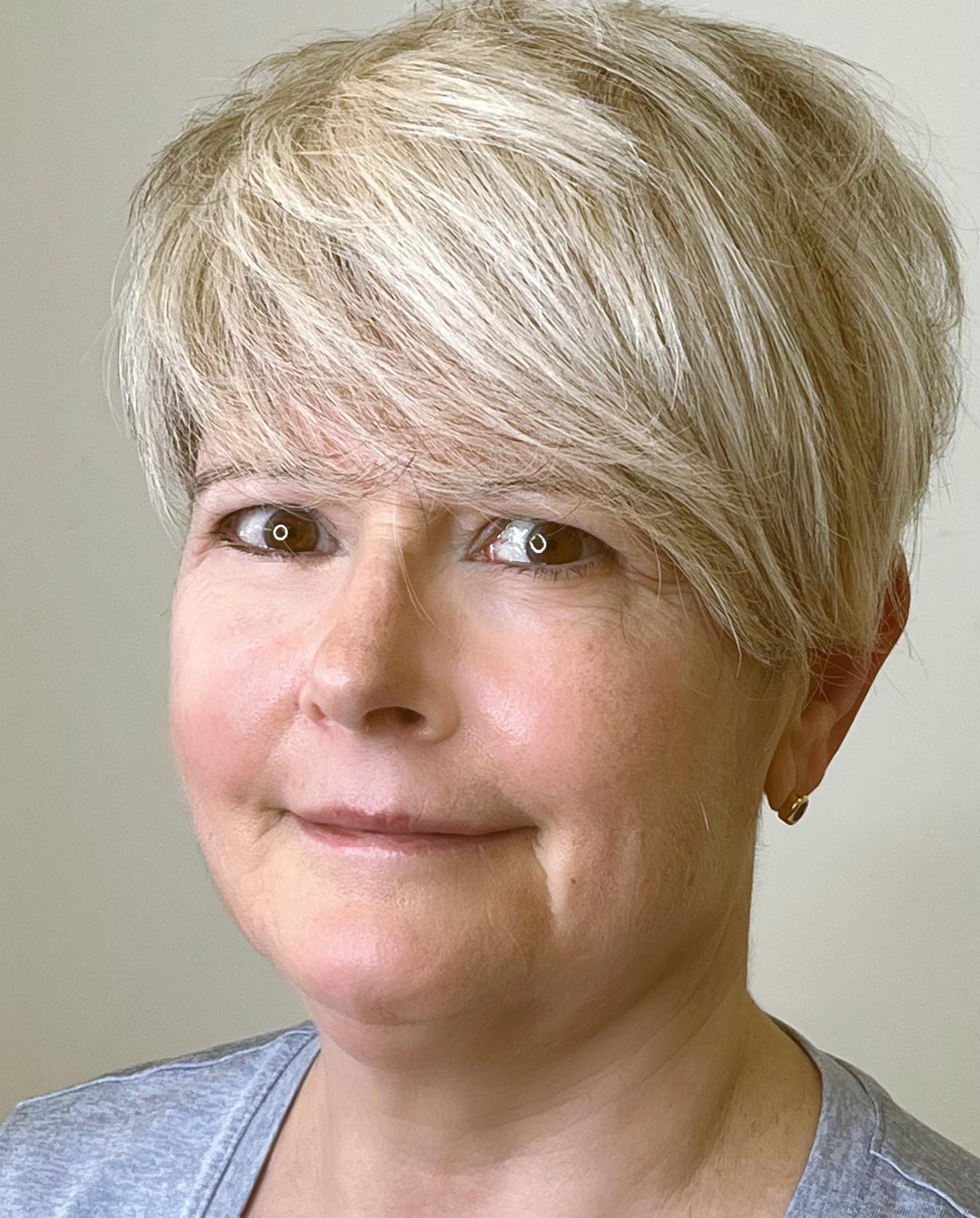 Textured Short Cut with Soft Side-Swept Bangs