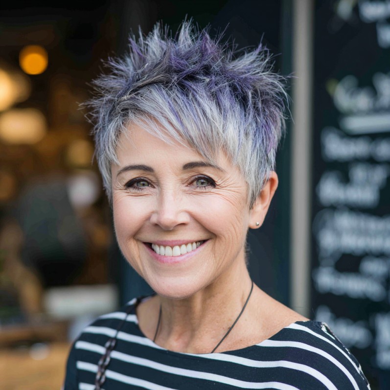 Textured Short Pixie with Playful Highlights