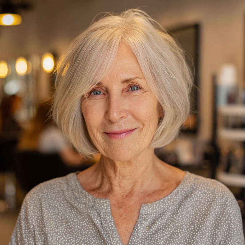 Textured Soft Bob with Natural Highlights