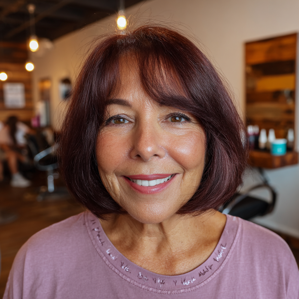 Vibrant A-Line Bob with Soft Face-Framing Layers