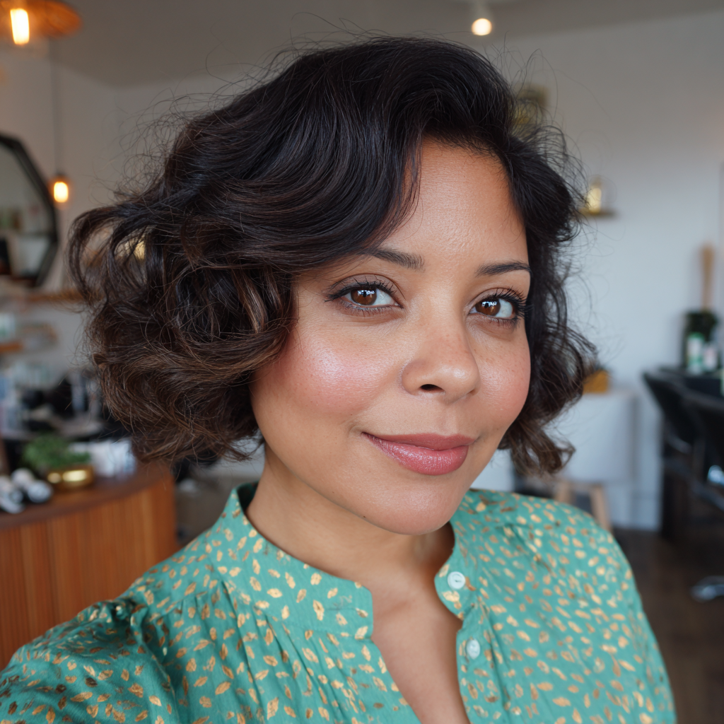 Charming Soft Curly Bob with Defined Curls