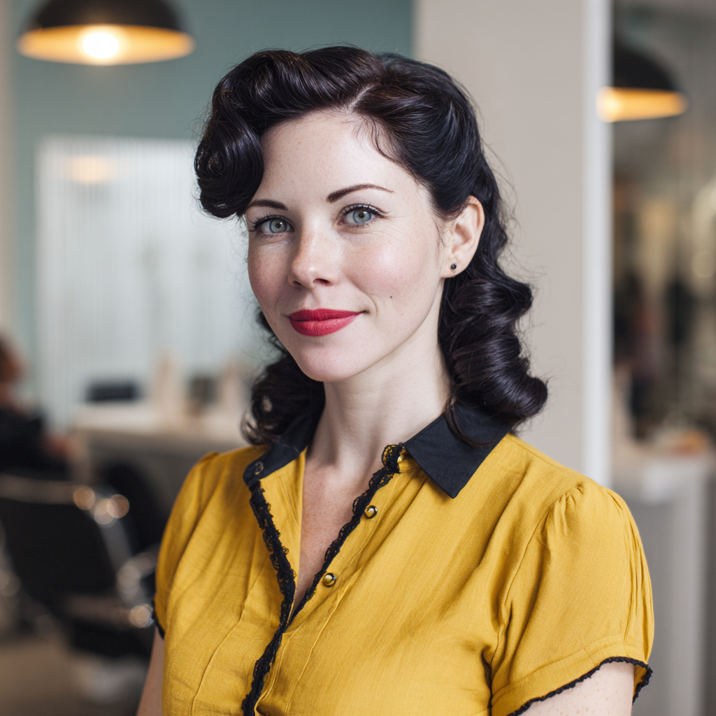 Charming Vintage-Inspired Curls with Side Part