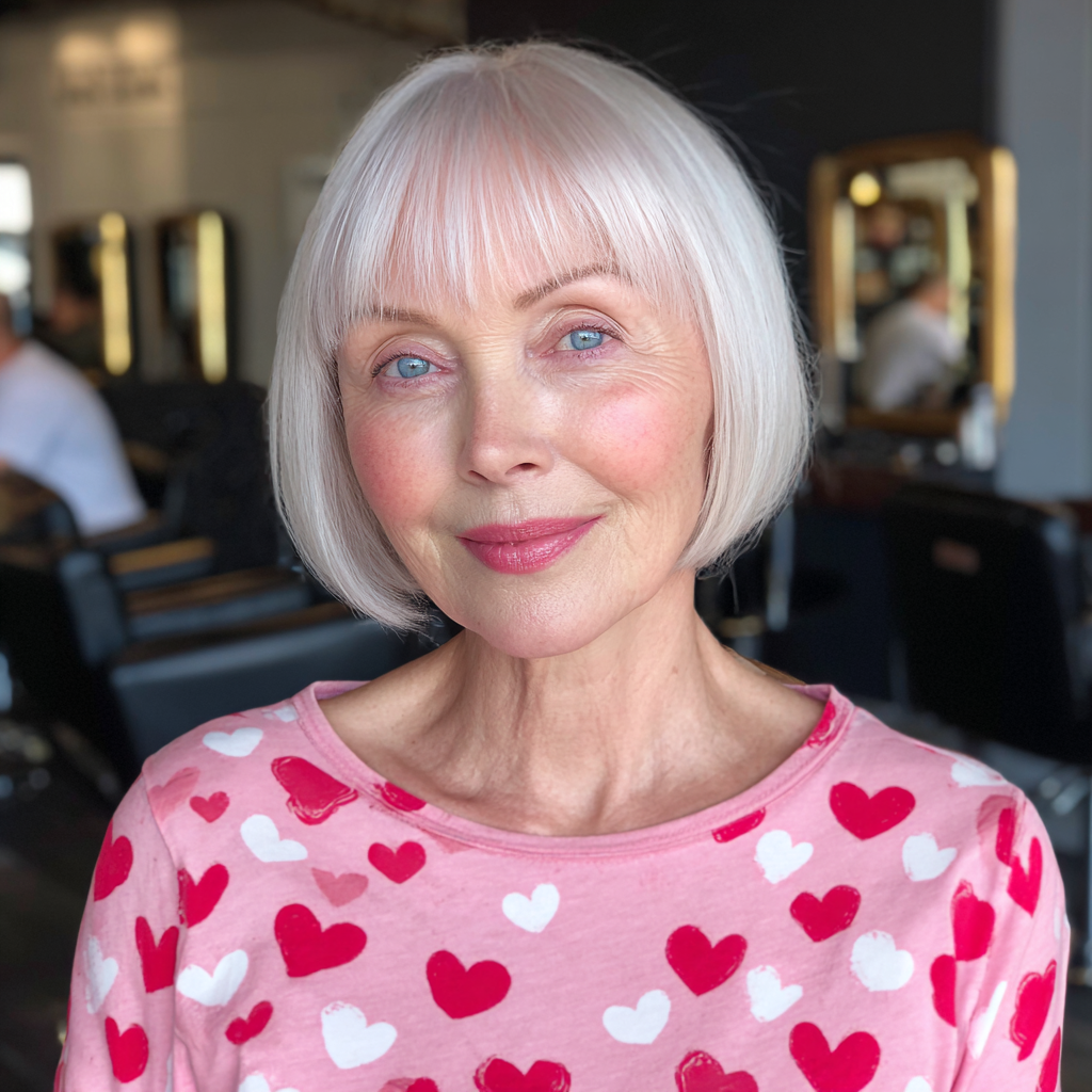 Chic Soft Blunt Bob with Subtle Pastel Highlights