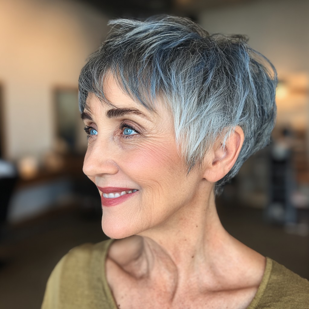 Chic Softly Textured Shattered Pixie Cut with Subtle Highlights
