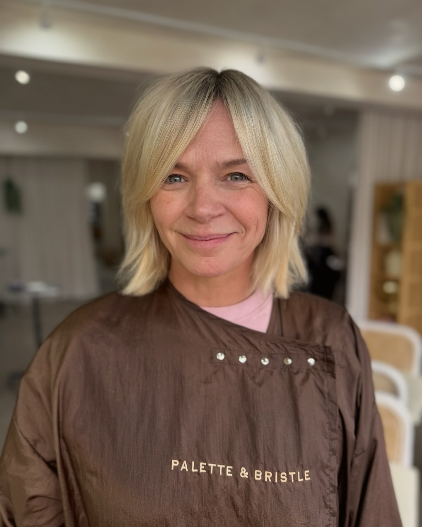 Chic Textured Bob with Subtle Face-Frame and Soft Curtain Bangs