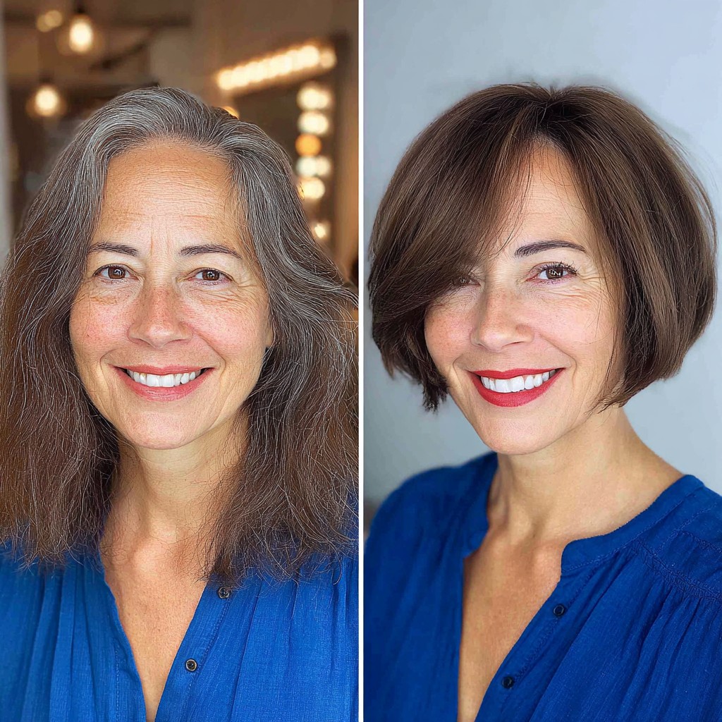 Chic Textured Micro Bob with Subtle Side-Swept Bangs
