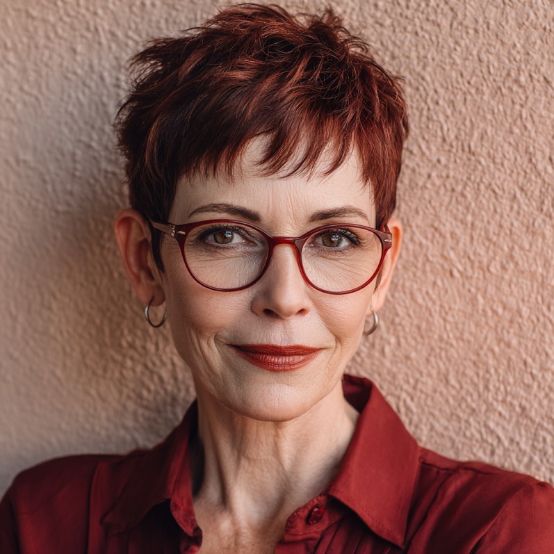 Chic Textured Red Pixie Cut with Defined Layers
