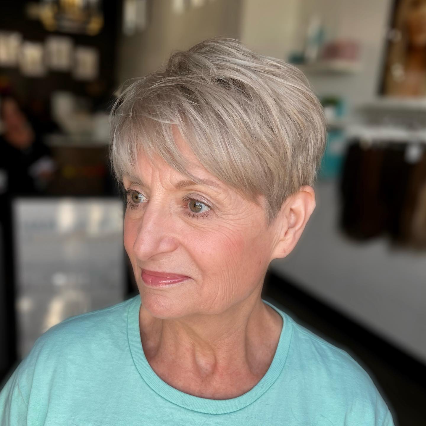 Chic Textured Short Salt and Pepper Pixie