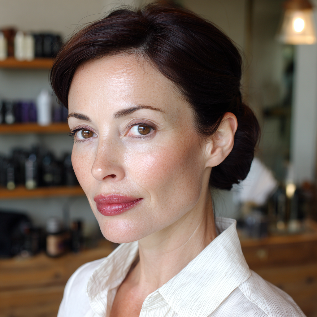 Classic Sleek Low Bun with Subtle Volume
