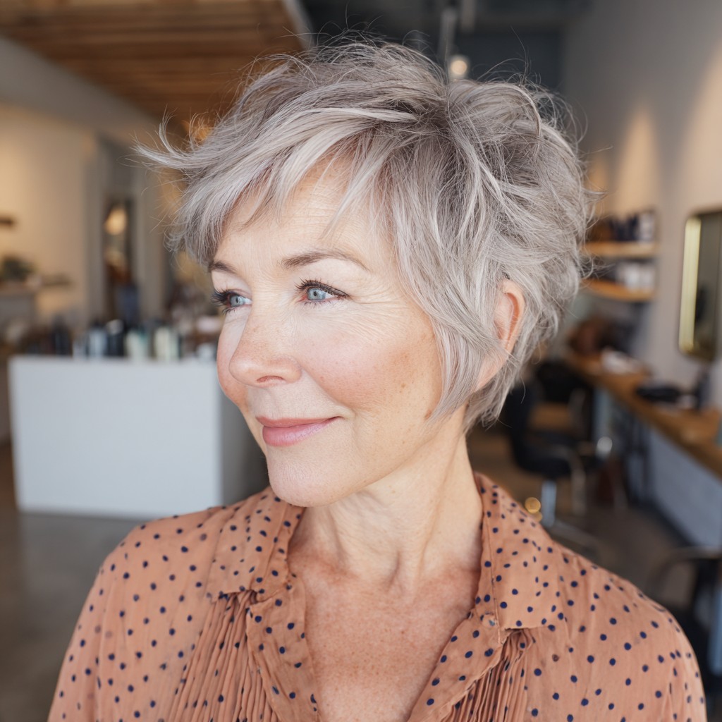 Effortlessly Textured Shattered Pixie Cut