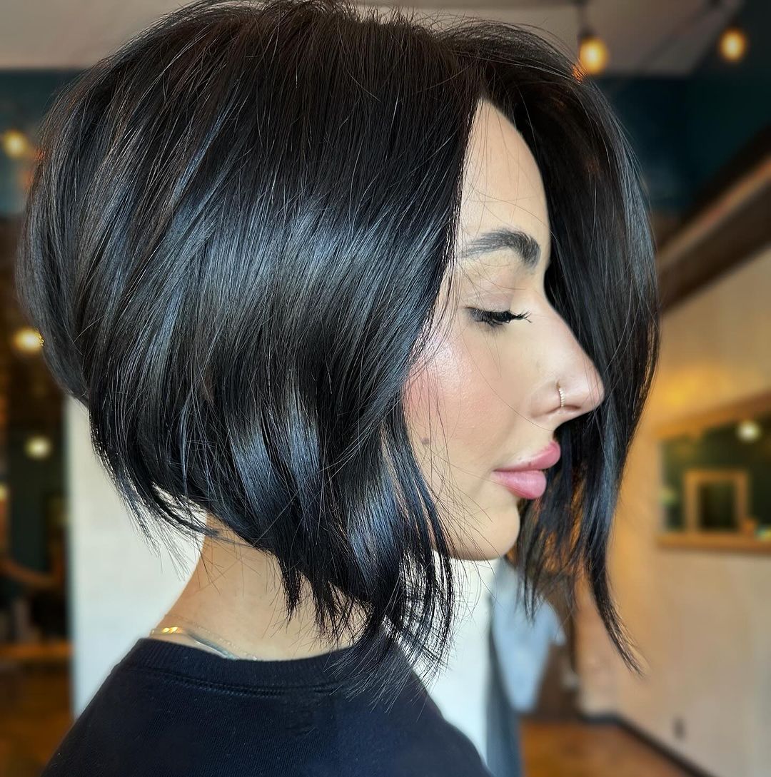 Modern Angular Bob with Textured Ends