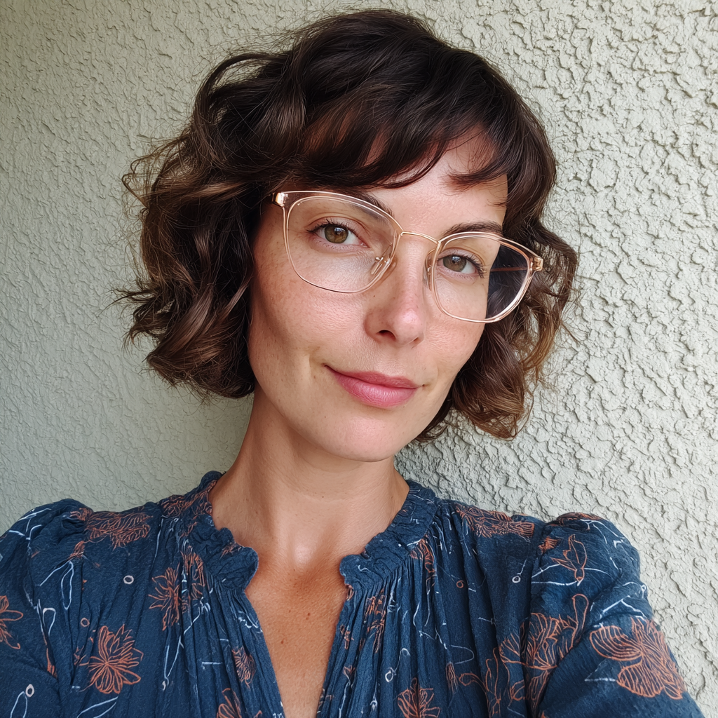 playful textured curly lob with wispy bangs